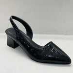 Czółenka Damskie Sztuczna Skóra Slingback | Eleganckie Czarne Szpilki z Regulowanym Paskiem 4