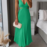 Damska Plisowana Sukienka Midi | Elegancka Letnia Sukienka Na Wesele 4