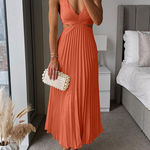 Damska Plisowana Sukienka Midi | Elegancka Letnia Sukienka Na Wesele 5