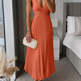 Damska Plisowana Sukienka Midi | Elegancka Letnia Sukienka Na Wesele 5