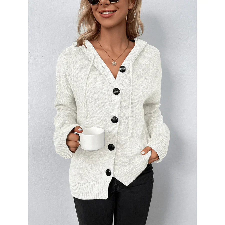 Damski Miękki Kardigan z Kapturem | Luźny Ciepły Długi Kardigan na Jesień Zimę 7