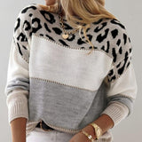 Damski Miękki Sweter w Panterkę | Stylowy Regular Fit Zimowy Sweterek 2