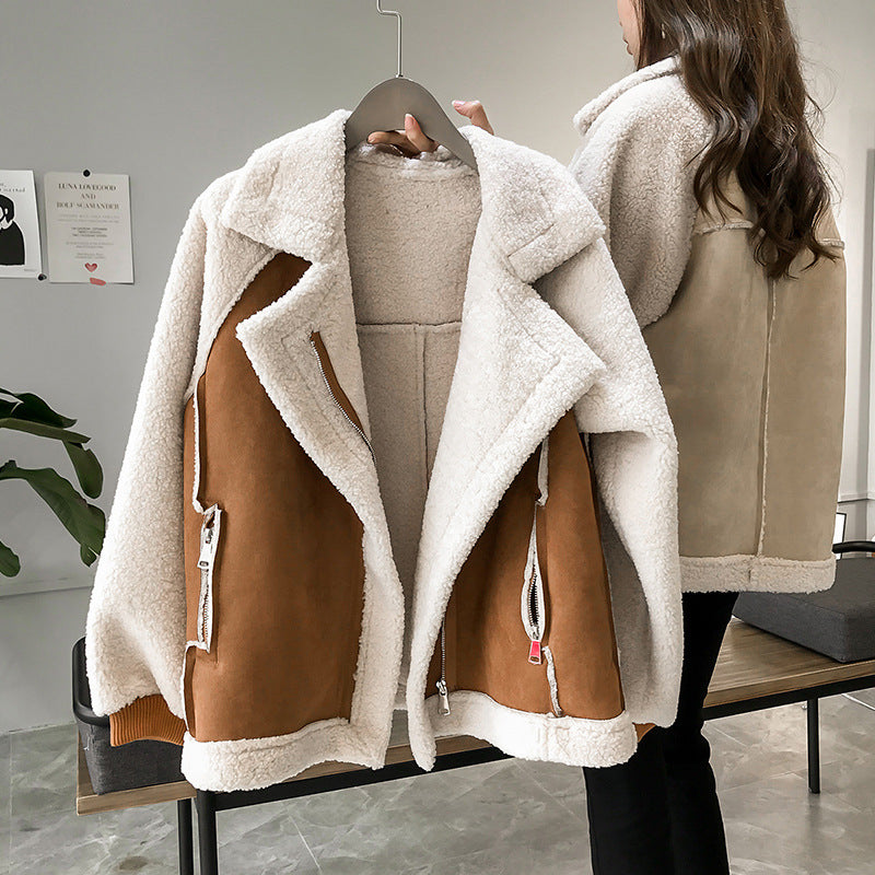 Damski Pluszowy Płaszcz Zimowy | Wygodny Oversize Shearling Coat 1