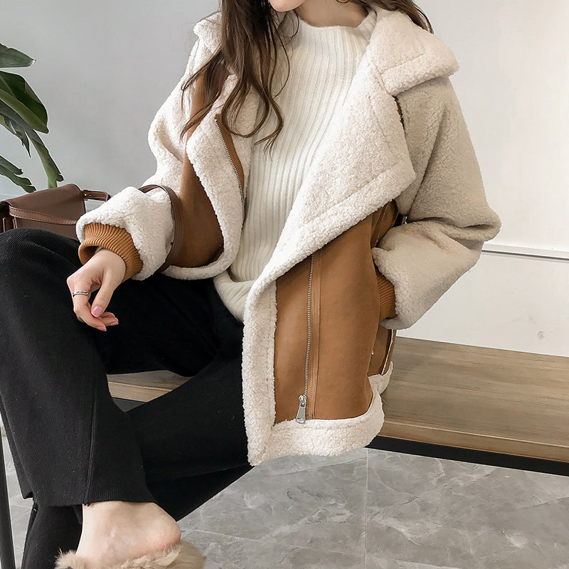 Damski Pluszowy Płaszcz Zimowy | Wygodny Oversize Shearling Coat 2