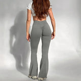 Damskie Elastyczne Legginsy Push-Up | Stylowe Bootcut z Wysokim Stanem 0