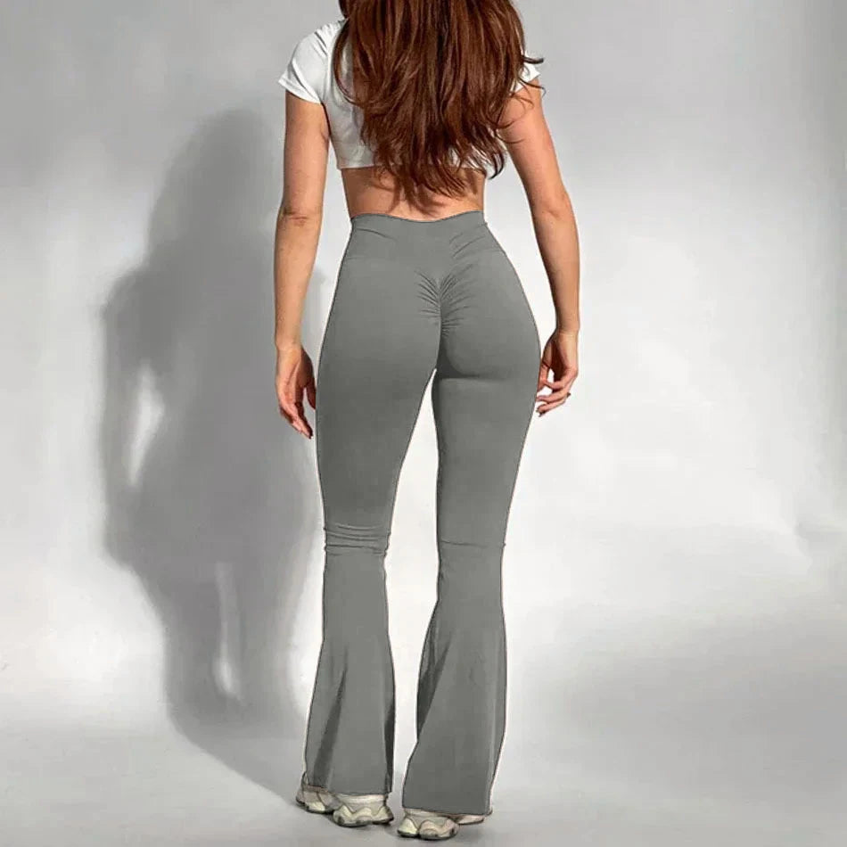Damskie Elastyczne Legginsy Push-Up | Stylowe Bootcut z Wysokim Stanem 0