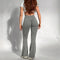 Damskie Elastyczne Legginsy Push-Up | Stylowe Bootcut z Wysokim Stanem 0