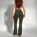 Damskie Elastyczne Legginsy Push-Up | Stylowe Bootcut z Wysokim Stanem 4