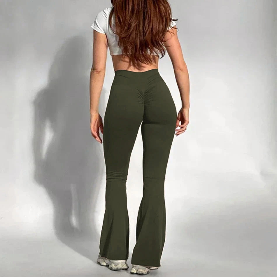 Damskie Elastyczne Legginsy Push-Up | Stylowe Bootcut z Wysokim Stanem 4