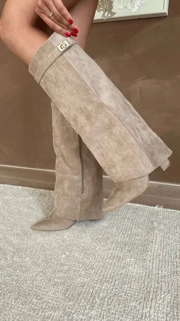 Damskie Skórzane Botki | Eleganckie Wysokie Obuwie na Zimę | Wygodne i Stylowe 4