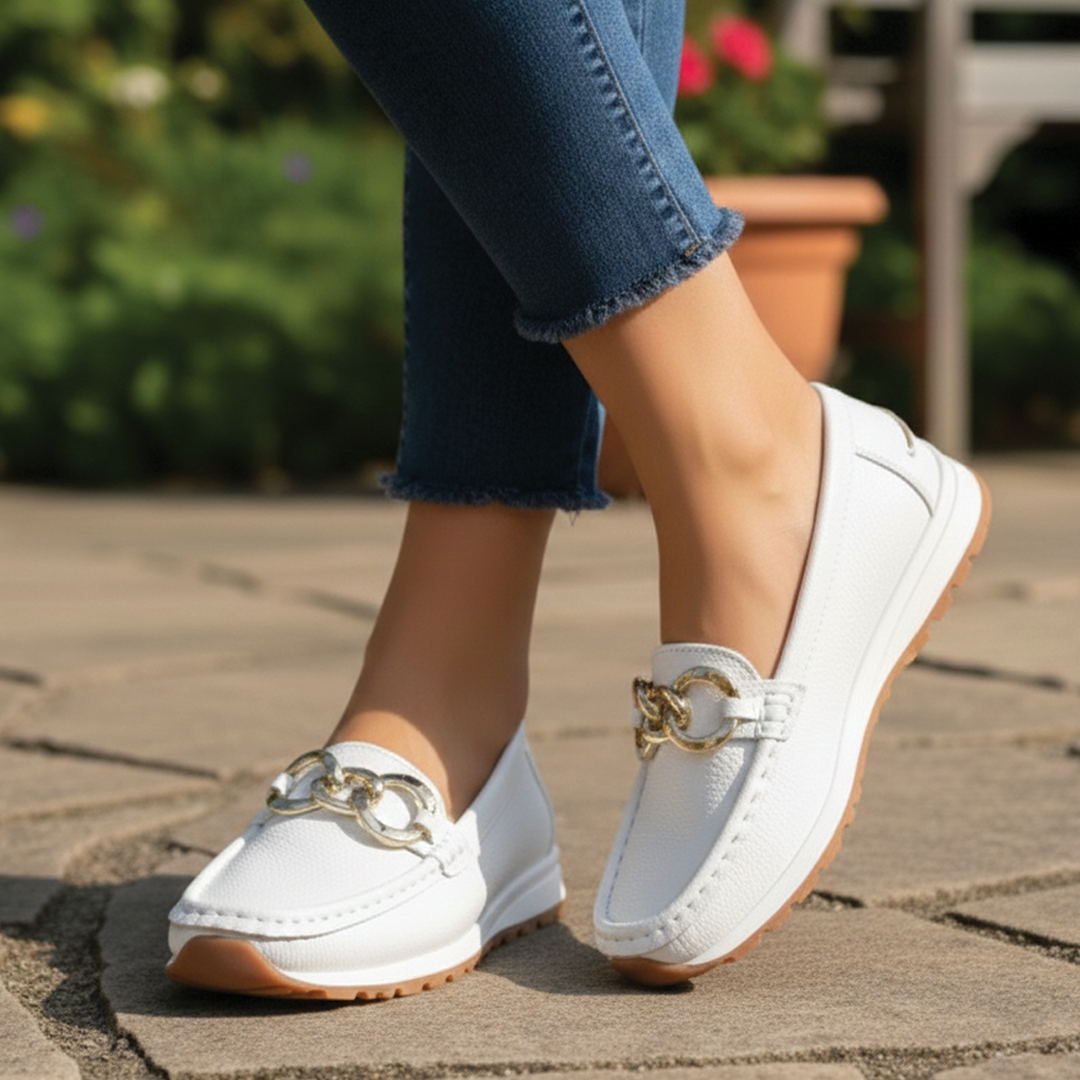 Damskie Wegańskie Mokasyny | Eleganckie Płaskie Buty z Klamrą na Co Dzień 3