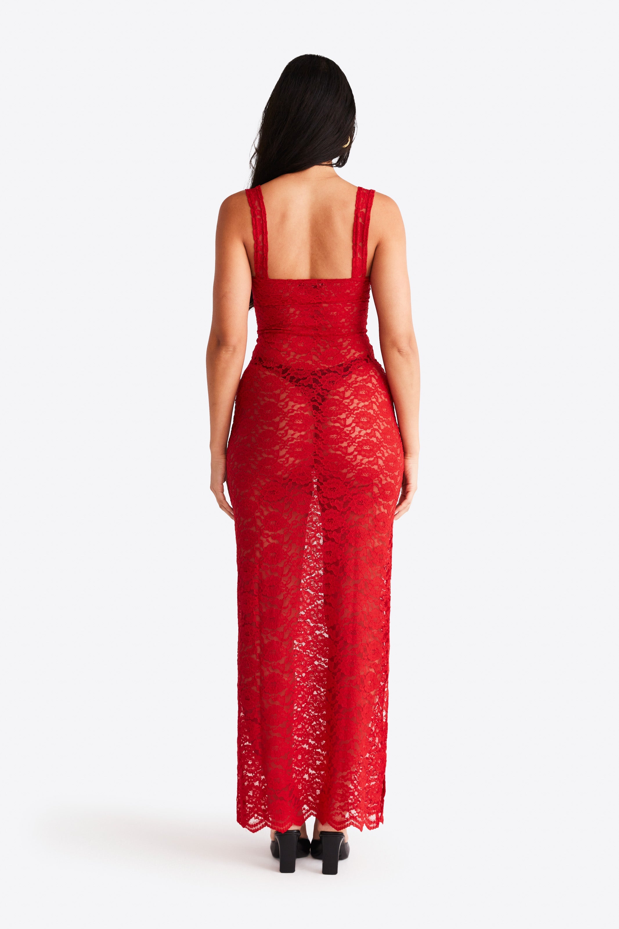 Kobieta Sukienka Sztruksowa Czerwona Sukienka na Wesele | Elegancka Vintage Dress z Kwadratowym Dekoltem 1