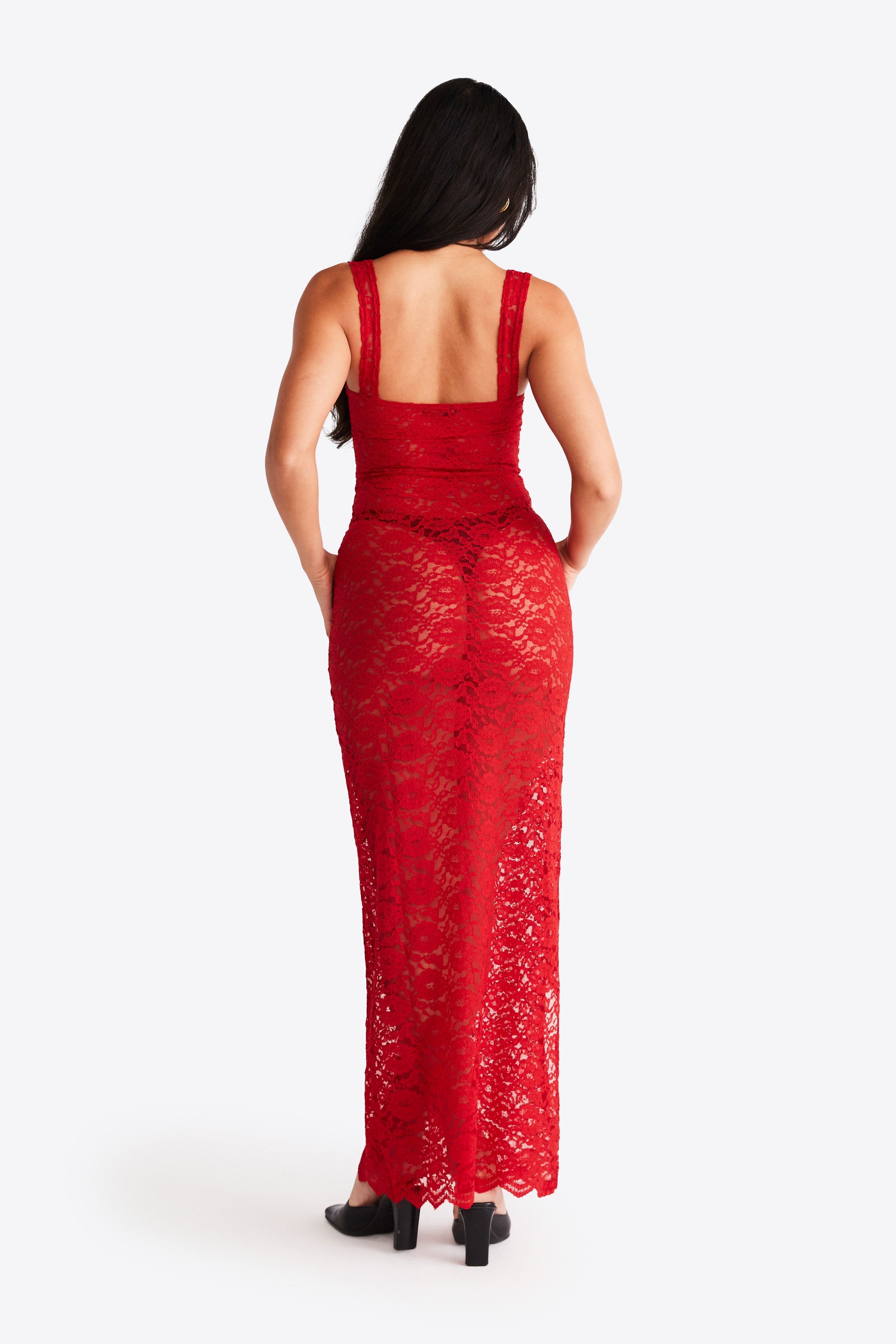 Kobieta Sukienka Sztruksowa Czerwona Sukienka na Wesele | Elegancka Vintage Dress z Kwadratowym Dekoltem 4