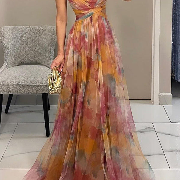 Sukienka Damska Kwiatowa Maxi | Elegancka Letnia Sukienka na Wesele 0
